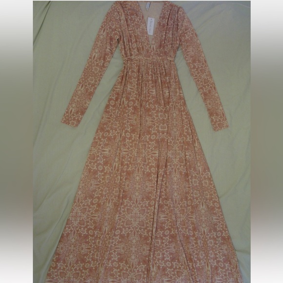 Rachel Pally Long Sleeve Caftan Maxi Dress Sz XS 'Rosewood Prismatic' NWT